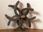 Country Western Brown Wooden Horseshoes Ornament Decoration 4  Tall