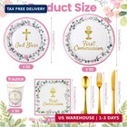 Kochorie 400 Pieces Pink First Communion Decorations  Disposable First Holy Comm