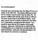 Nikon Fe   Fe-2 Camera Service Repair Manual   Parts List Pdf