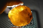 Very Big Stone    Antique Silver Royal Genuine Baltic Amber Pin Brooch Art Deco 