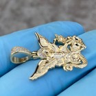 14k Gold Plated 925 Sterling Silver St Saint Michael Cz Pendant San Miguel 1 