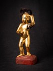Antique Wooden Burmese Nat Statue From Burma  19th Century