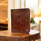 Men Genuine Handmade Cowhide Leather Cardholder Bifold Wallet Slim Rfid Blocking