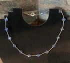 925 Sterling Silver Light Blue Crystal Beads Earrings necklace   Bracelet Set 