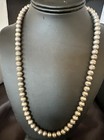8mm Hand Stamped Bench Navajo Pearls Sterling Silver Bead Necklace 23  18406