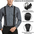 Mens Heavy Duty Elastic Suspenders Y Back Trouser Braces Work Strap Black