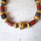 Vintage antique Necklace African Trade Beads King Bead  Clay  Recycled Glass