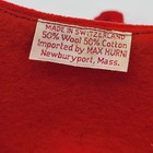 Vintage Max Hurni Red Velvet Floral Embroidered Pixie Bonnet Made In Switzerland