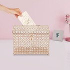 Golden Wedding Card Box For Gift Card Anniversary Money Card Box With Heart Lock