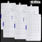 6pcs   clear Jewelry Box Plastic Bead Storage Craft Container Earrings Organizer