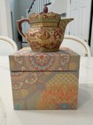 Yu Cai Tang Chinese Art Pottery Teapot Phoenix Gold Decor Box Certificate