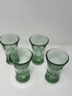 Coca Cola Coke Flared 16 Ounce Tumblers Green Glass Libbey Set Of 4 Vintage