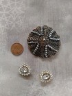 Vintage Lot Rhinestone Buttons Brass Filigree Component Steel Cut Rhinestones