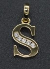 0 25ct Round Moissanite Initial Letter S Pendant Necklace 14k Yellow Gold Plated