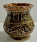Vintage 1980   s Pottery Made In Mexico 5   x5    Ceramic Pot Handmade Hand Painted