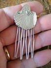 Taxco Mexico 1940s Style Curved Shell Hair Comb 9 g 925 Sterling Silver 