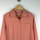 Tanjay Peachy Button Up Long Sleeve Shirt Size 12 Soft Classic Minimalist Top