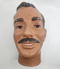 Vtg  Collectible Art Deco Plaster Mannequin Head  Male  Millinery Store Display 