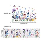 1 Set Colorful Floral Dragonfly Wall Stickers Waterproof Flower Mural Decoration
