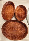 Set Of 3 Vintage Basket Organizers  Wicker  7  9  11 