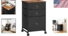 3-drawer Vertical Mobile File Cabinet With Lockable Casters - Easy Assembly