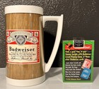 Vintage Budweiser Collectible Lot- 1998 Lizard Playing Cards And Thermo-serv Mug