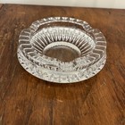 Cigar Ash Tray Heavy Round Clear Glass Unique Design 3 Slots 5-3 4  Outer Diam 