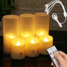 6pcs Flameless Led Candle Flickering Tea Light Rechargeable Timer Remote Control