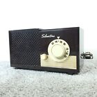 Silvertone Tube Radio 7003 Sears Am Tabletop Vintage Mid Century Brown Works