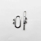 Antique Silver Pewter Toggle Clasps 2-strand Oval Connector 11x22mm 5 Sets