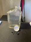 Vintage Refrigerator Glass Water Bottle Lid Quart Ribbed 1940 1950s With Handle