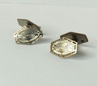 Vtg Cufflinks  1960 s Marked Sterling Silver Marked  Ss Engraved Cuff Links
