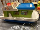 Huge Vintage Fisher Price Toy Lot Pull Strings Boat Mini Copter Trains Snoopy 