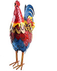 Metal Rooster Statue Garden Chicken Sculpture Decoration Metal Yard Art For Yard