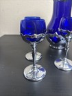 Cocktail Shaker Vintage Farber Bros Set- Cambridge Glass Chrome Barware Cobalt