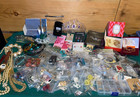 Vintage To Modern Jewelry Lot 11 Lbs  344 Pcs Rhinestone Ring Neck  Wearable  10