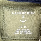 Lands    End Hoodie Zip Up Sweatshirt Green Boys L 14 - 16