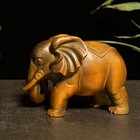 Carved Vintage Wooden Elephant Statue Animal Figurine Sculpture Desk Home Decor