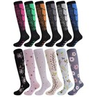 6pairs Compression Socks Stocking Women Men Knee High Graduated Support S m-l xl