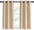 Bedroom Blackout Curtains And Drapes  Biscotti Beige  Set Of 2  34 By 40  Window