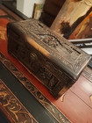 Vintage Antique Large Asian Carved Wooden Box