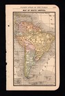 Tiny Antique South America Map Vintage Very Small Map 1885 Miniature Map  3292