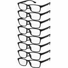 Mens Womens Reading Glasses 8 Pack Square Frame Readers Unisex Style Specs New