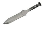 Szco 11 25 Handmade Railroad Spike Spear-point Knife Twisted Handle Leather