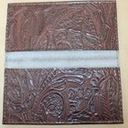 Ex Heavy Chocolate Western Floral Cowhide  Leather Checkbook Cover