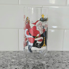 Vintage 80s Coca Cola Classic Christmas Santa Glass Tumbler Mccrory Stores