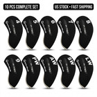 Black Tlm P790 Neoprene Golf Club Iron Covers Headcover 10pcs Fast Ship