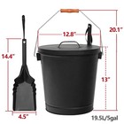 5 Gal Metal Ash Bucket With Shovel Lid Handle For Fire Pits Wood Stove Fireplace