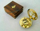 Nautical Compass Maritime Solid Brass Sundial Compass Marine Wooden Box Gift