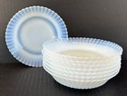 Macbeth Evans Petalware Monax  8  Cereal Bowls 5 75  White Opalescent Glass